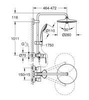 COLUMNA DUCHA EUPHORIA SYSTEM 180 GROHE
